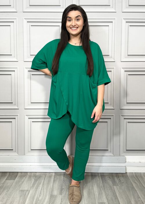 Cotton Set Crossover Hem Top and Pants