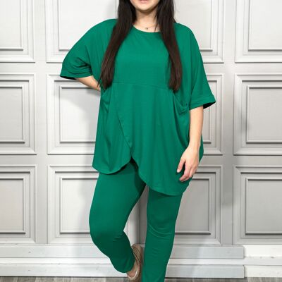 Cotton Set Crossover Hem Top and Pants