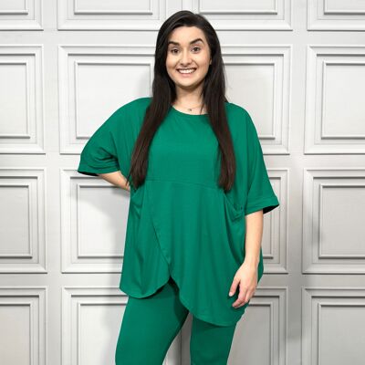 Cotton Set Crossover Hem Top and Pants