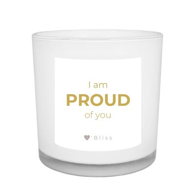 Geurkaars O'Bliss quote - proud - gold collection