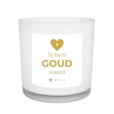 Geurkaars O'Bliss quote - Goud Waard - gold collection