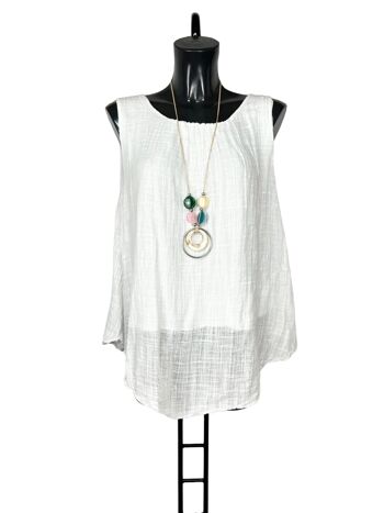 P 8327 Cotton top, plain with necklace 5