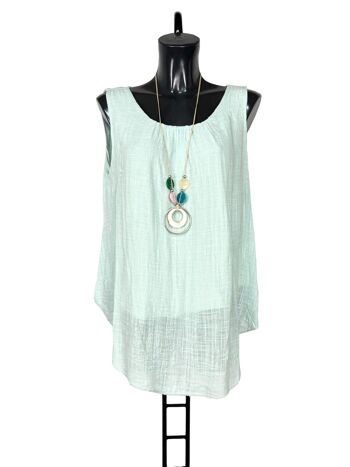 P 8327 Cotton top, plain with necklace 13