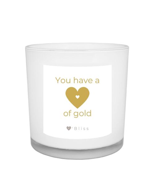 Geurkaars O'Bliss quote - Heart of gold - gold collection