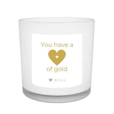 Geurkaars O'Bliss quote - Heart of gold - gold collection