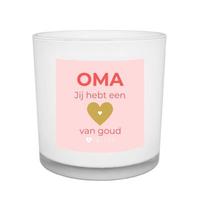 Geurkaars O'Bliss quote - oma goud - mom collection - moederdagcadeau