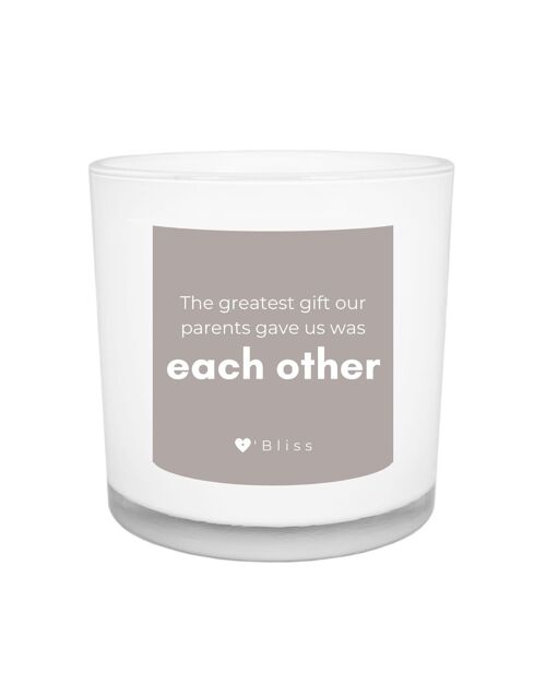 Geurkaars O'Bliss quote - brothers & sisters - friends collection - broer zus cadeau
