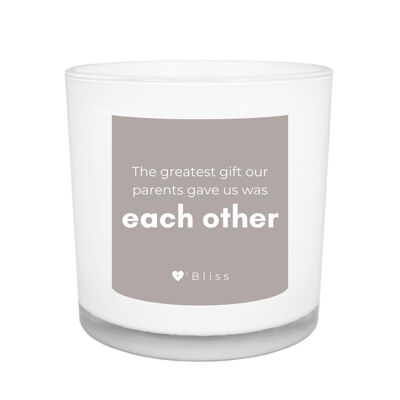 Geurkaars O'Bliss quote - brothers & sisters - friends collection - broer zus cadeau