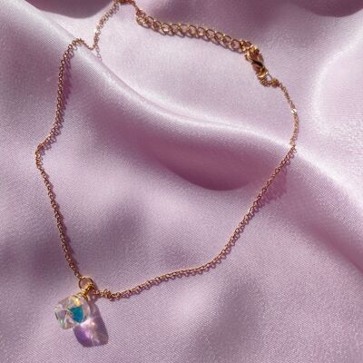 SOLISTE-Halskette aus Edelstahl und Plexy Glam-Harzkristall