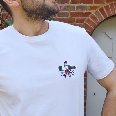 Embroidered T-shirt - Surf Wine