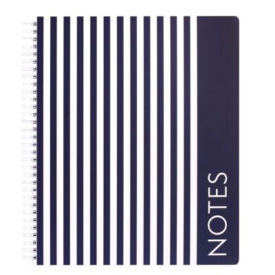 Large Notebook, Navy Stripe