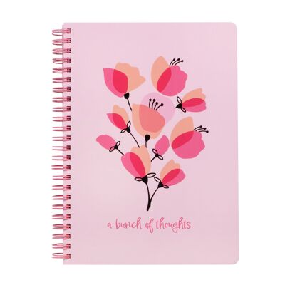 Mini cuaderno, amapola rosa