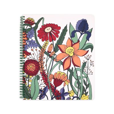 Cuaderno grande, jardín floral