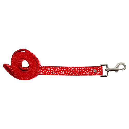 Dog Lead, Red Paws and Dots