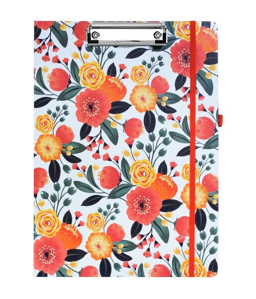 Clipboard Folio, Orange Floral