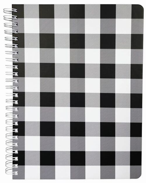 Mini Notebook, Black Gingham