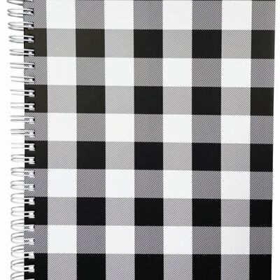 Mini-Notizbuch, Schwarzes Gingham