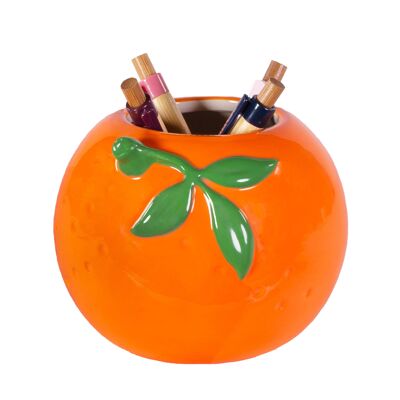 Ceramic Pencil Cup/Planter, Orange