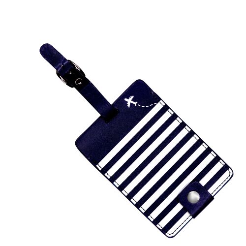 Luggage Tag, Navy Stripe