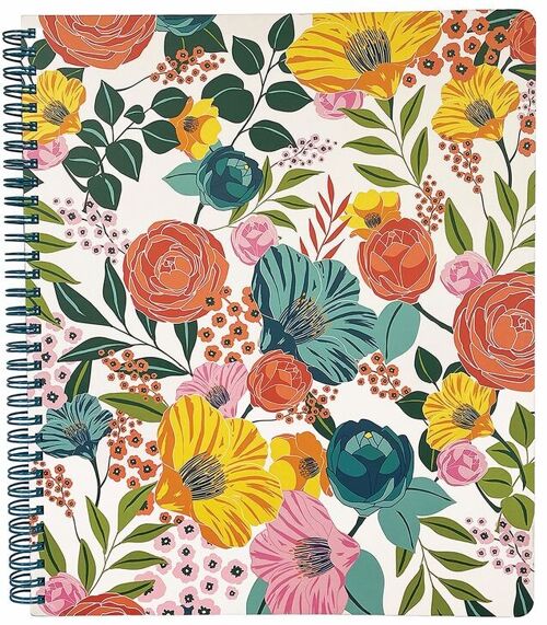 Large Notebook, Garden Blooms Cream
