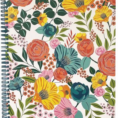 Large Notebook, Garden Blooms Cream