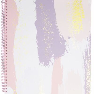 Cuaderno grande, pinceladas en colores pastel