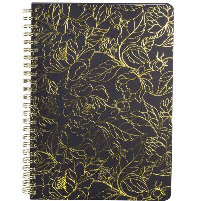 Mini Notebook, Floral Gold