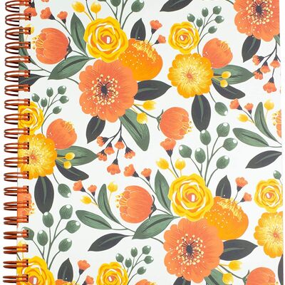 Mini-Notizbuch, Orange Floral