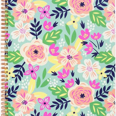 Mini-Notizbuch, Mint Floral