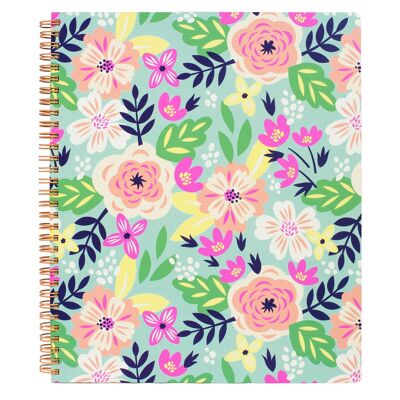 Cuaderno grande, menta floral