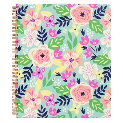 Large Notebook, Mint Floral