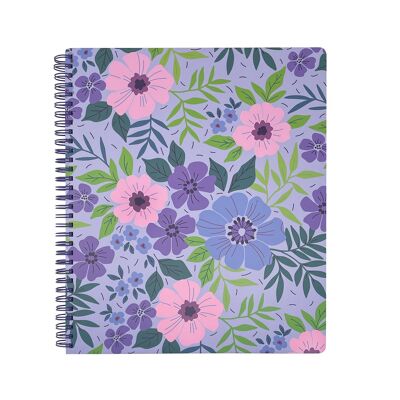 Cuaderno grande, lila floral