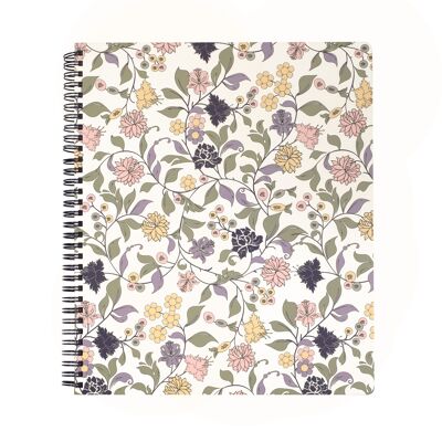 Cuaderno grande, florecita de vid morada