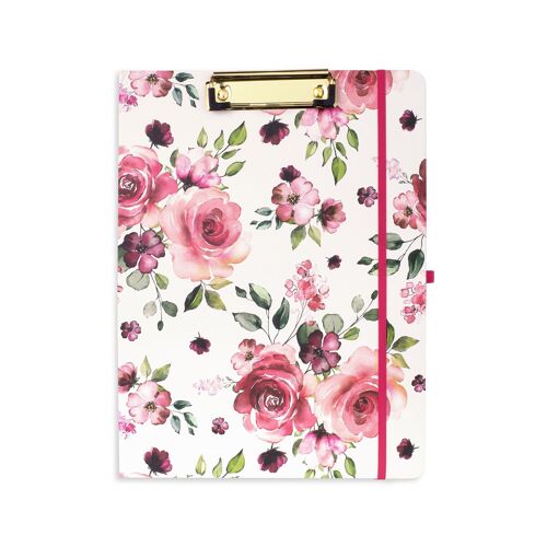 Double Pad Clipboard Folio, Pink Rose