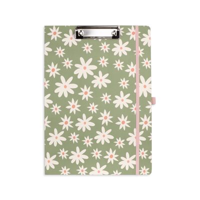 Clipboard Folio, Daisy Floral Green