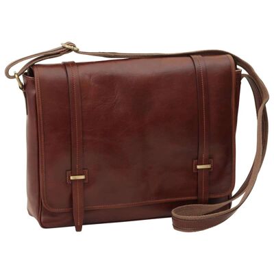 Messenger with magnetic closure. Brown