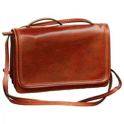 Bolso bandolera de piel. marone