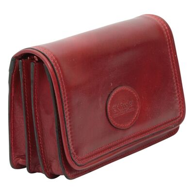 Leather clutch bag - red