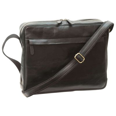 Cowhide messenger. Black