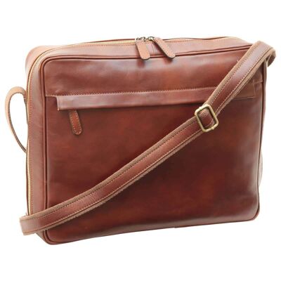 Cowhide messenger. Brown