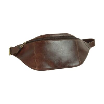 Leather bum bag - dark brown