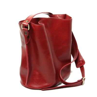 Leather shoulder bag - red