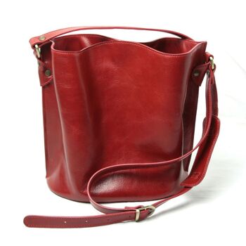 Sac bandoulière en cuir - rouge 2