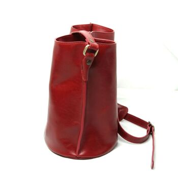 Sac bandoulière en cuir - rouge 4