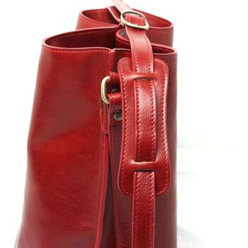 Sac bandoulière en cuir - rouge 5