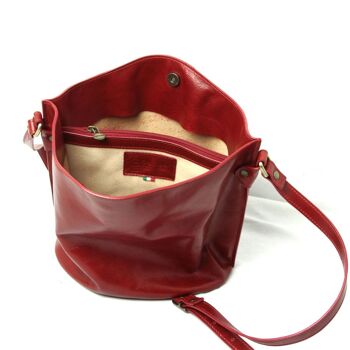 Sac bandoulière en cuir - rouge 7