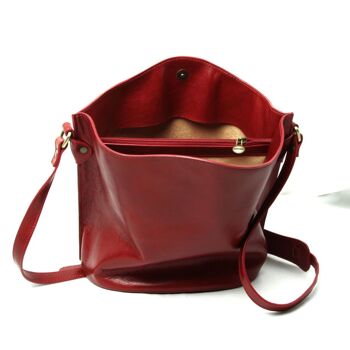 Sac bandoulière en cuir - rouge 14