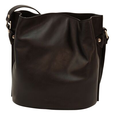 Bolso de hombro de piel - Negro