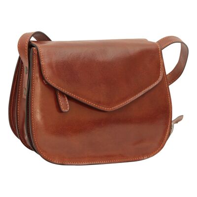 Full grain calfskin shoulder bag. brown