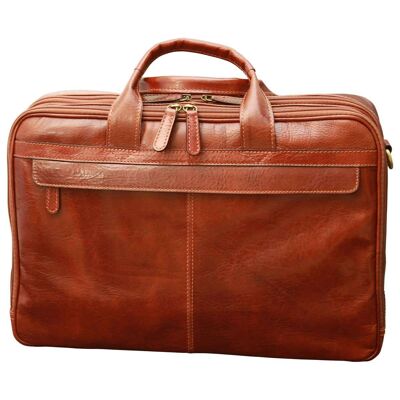 Exclusive II Leather Laptop Bag. Brown